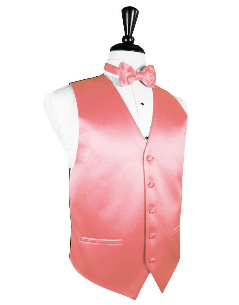 Cardi Guava Luxury Satin Tuxedo Vest