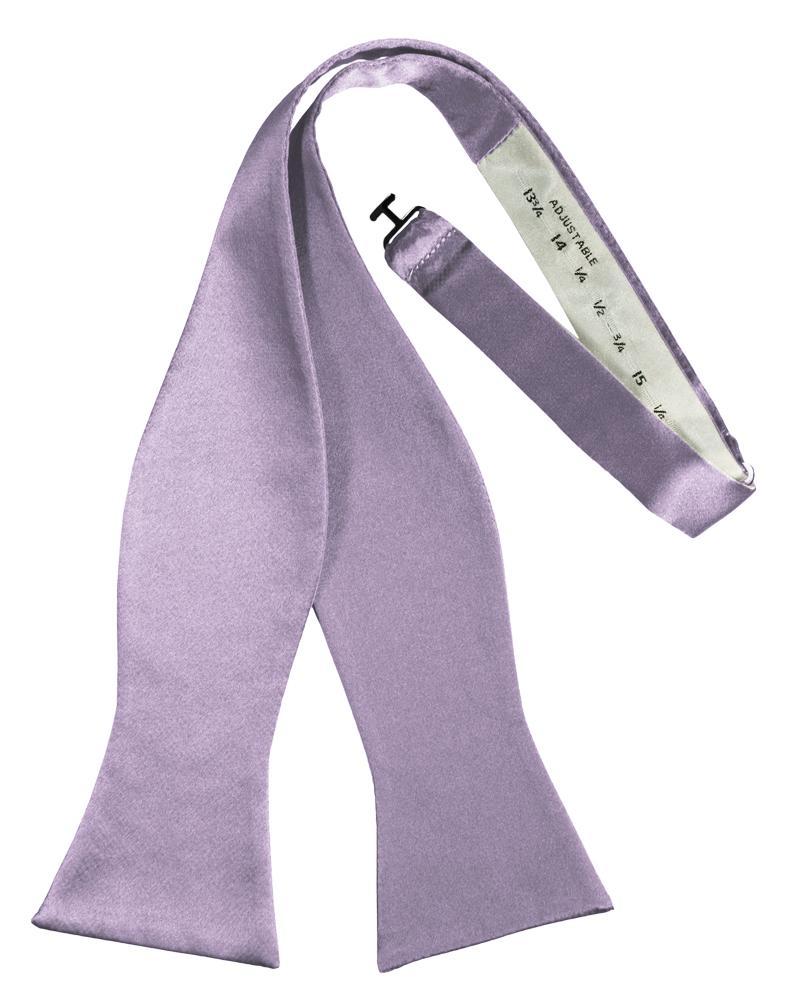 Heather Luxury Satin Bow Tie - self-tie style, front view