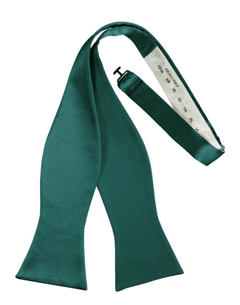 Jade Luxury Satin Bow Tie - self-tie style, front view