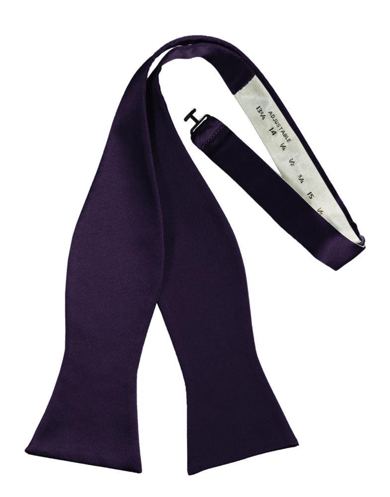 Lapis Luxury Satin Bow Tie - self-tie style, front view