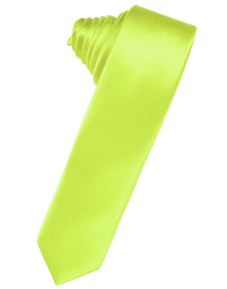 Cardi Lime Luxury Satin Skinny Necktie