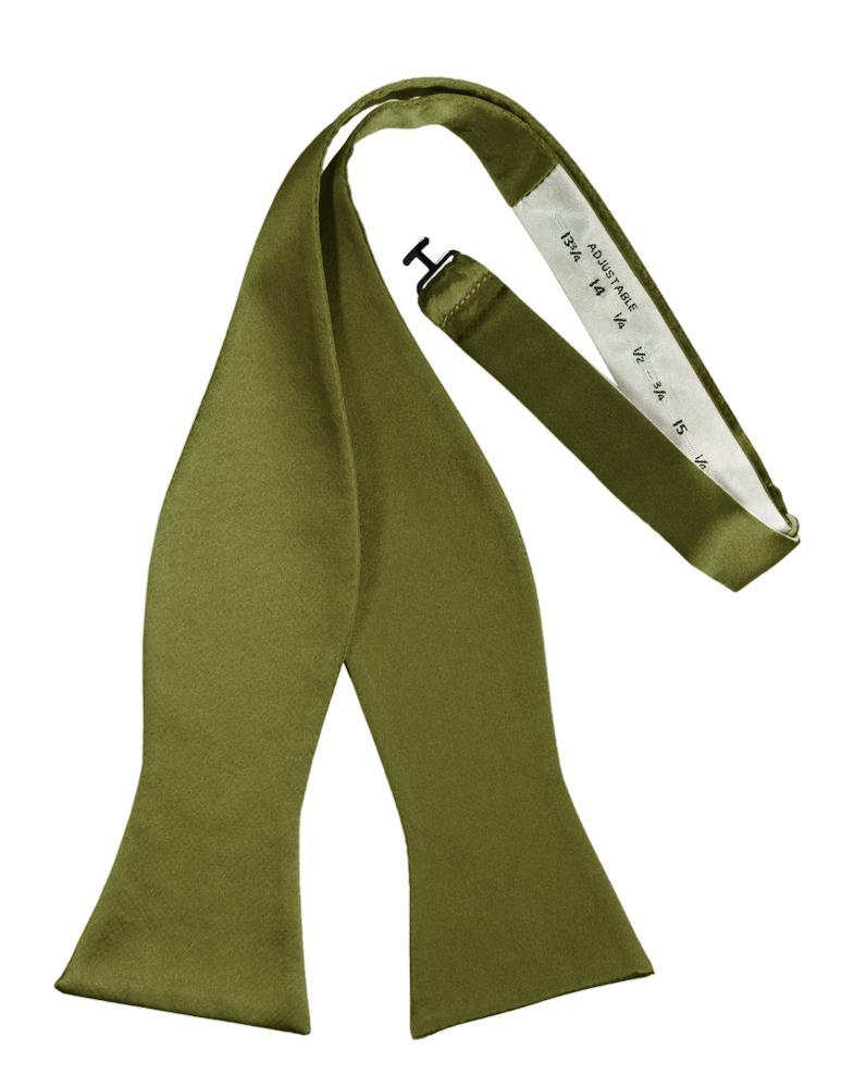 Moss Luxury Satin Bow Tie - self-tie style, front view