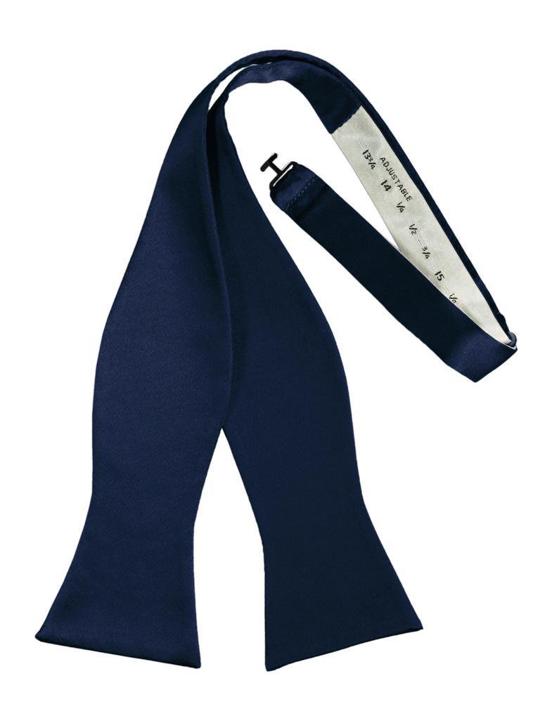 Peacock Luxury Satin Bow Tie - self-tie style, front view