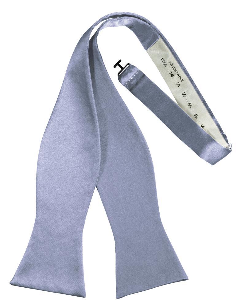 Periwinkle Luxury Satin Bow Tie - self-tie style, front view