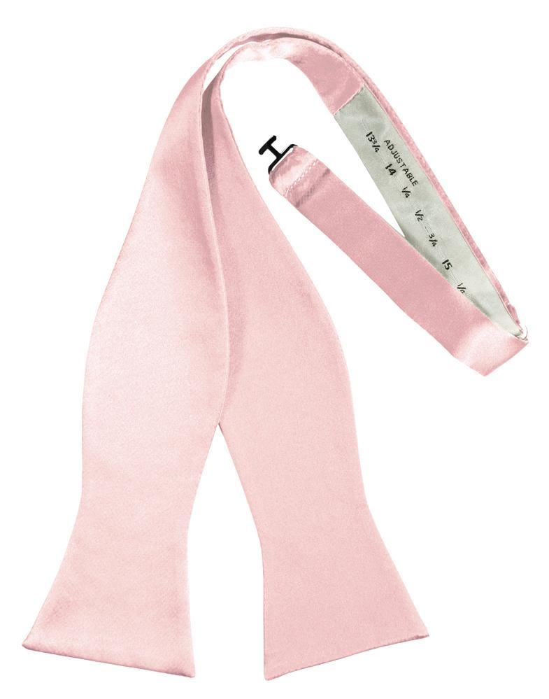 Pink Luxury Satin Bow Tie - self-tie style, front view