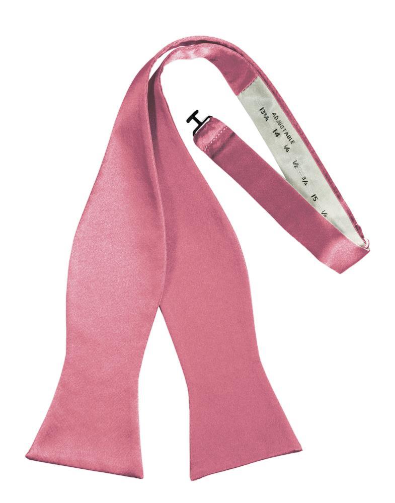 Rose Petal Luxury Satin Bow Tie - self-tie style, front view