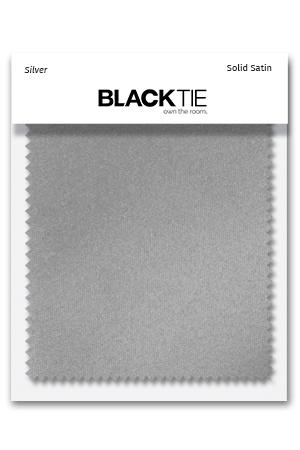 Cardi Silver Luxury Satin Fabric Swatch