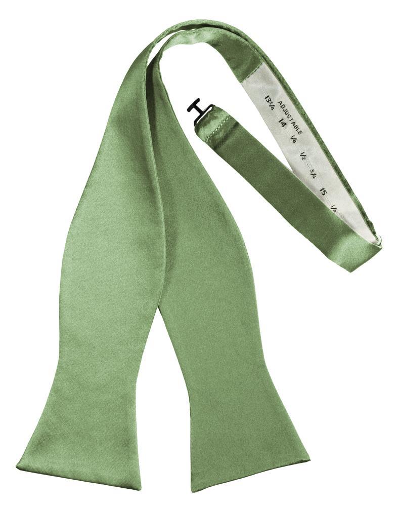 Sage Luxury Satin Bow Tie - self-tie style, front view