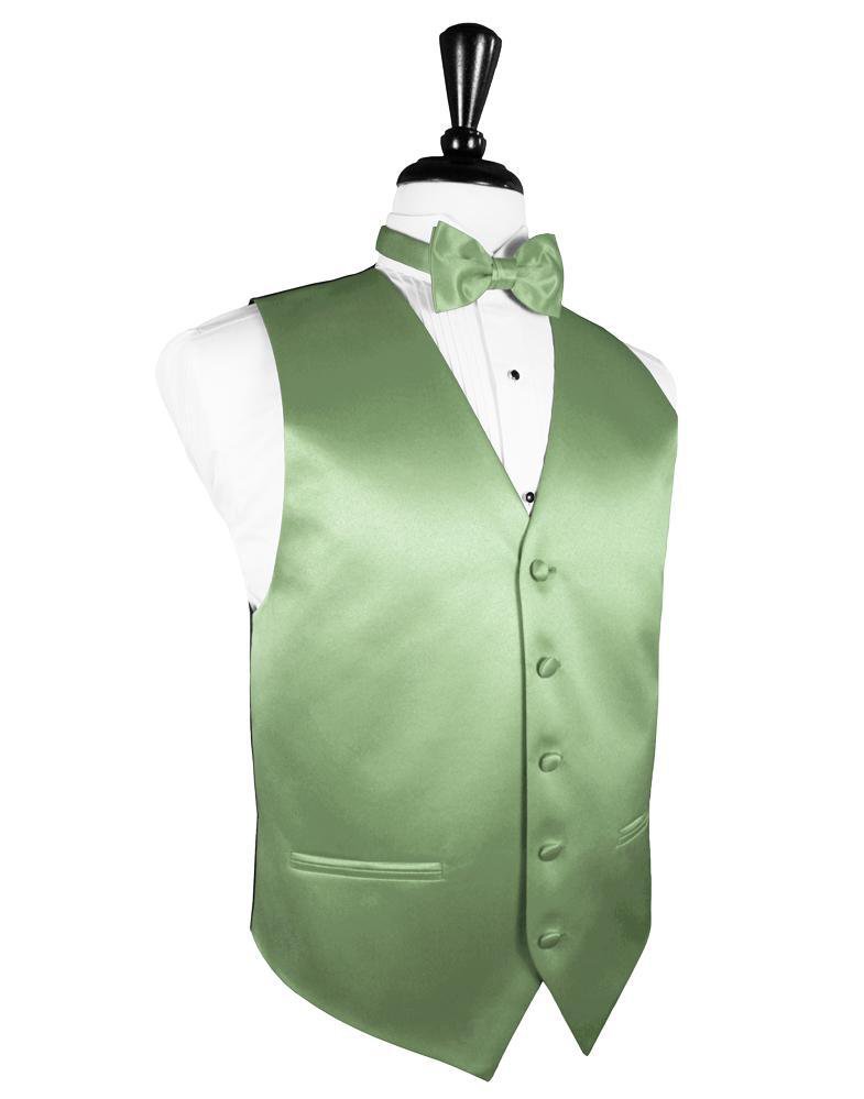 Cardi Sage Luxury Satin Tuxedo Vest