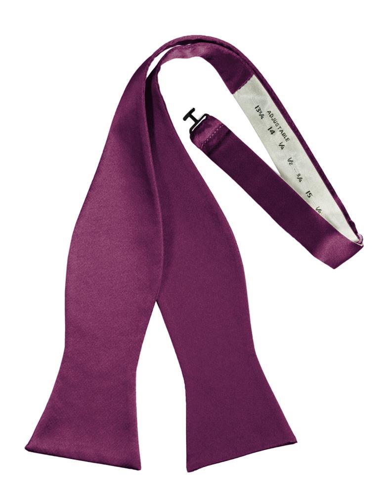 Sangria Luxury Satin Bow Tie - self-tie style, front view