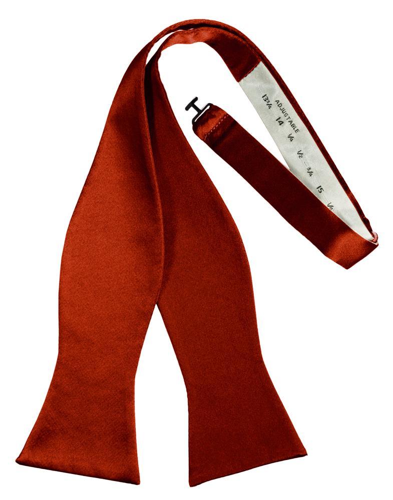 Scarlet Luxury Satin Bow Tie - self-tie style, front view