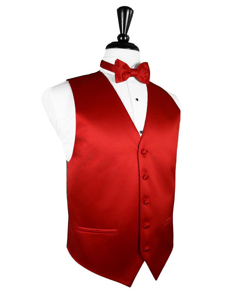 Cardi Scarlet Luxury Satin Tuxedo Vest