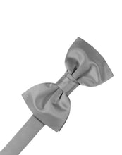 Cardi Pre-Tied Silver Luxury Satin Bow Tie