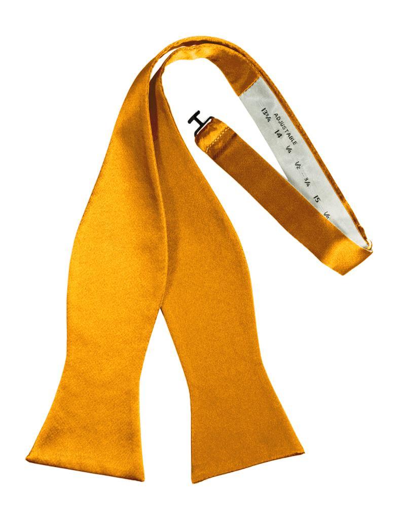 Tangerine Luxury Satin Bow Tie - self-tie style, front view