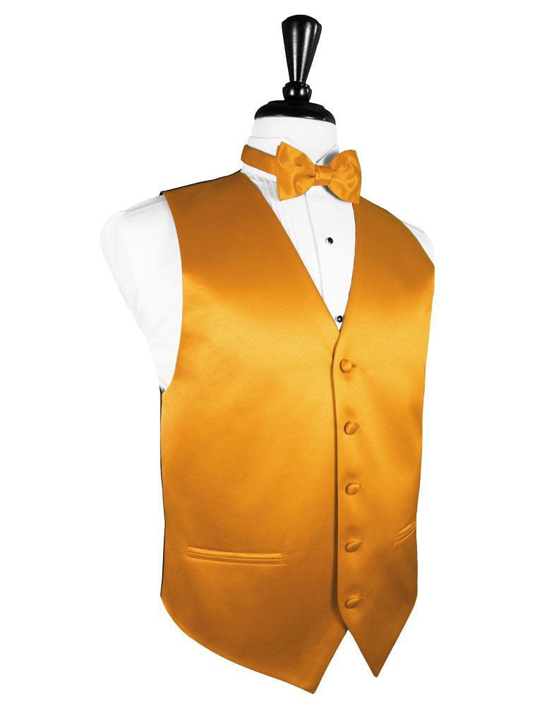 Cardi Tangerine Luxury Satin Tuxedo Vest