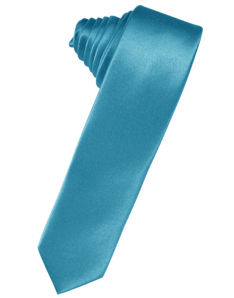 Cardi Turquoise Luxury Satin Skinny Necktie