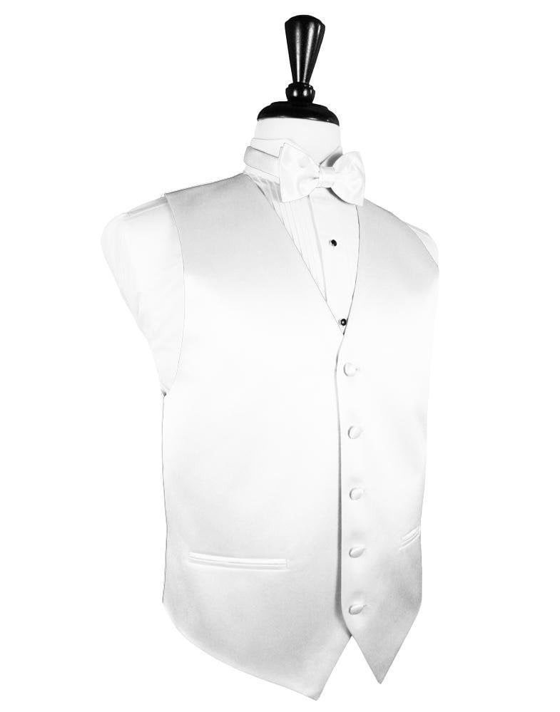 Cardi White Luxury Satin Tuxedo Vest