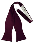 Wine Luxury Satin Bow Tie - self-tie style, front view