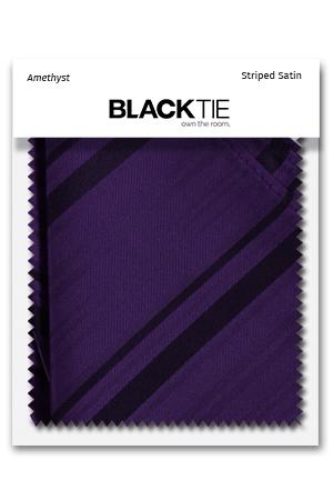 Cardi Amethyst Striped Satin Fabric Swatch