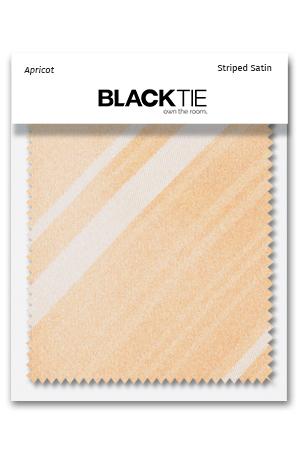 Cardi Apricot Striped Satin Fabric Swatch