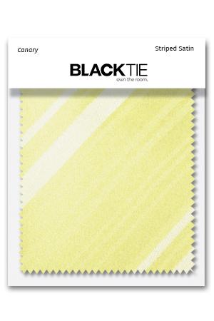 Cardi Canary Striped Satin Fabric Swatch