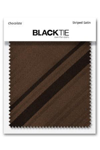 Cardi Chocolate Striped Satin Fabric Swatch