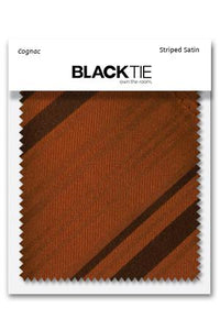 Cardi Cognac Striped Satin Fabric Swatch