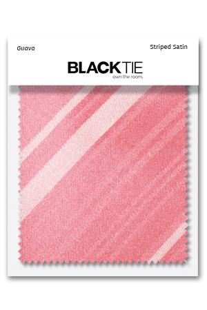 Cardi Guava Striped Satin Fabric Swatch