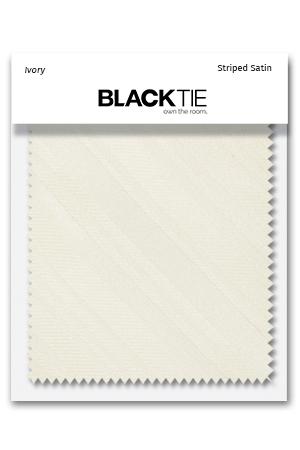 Cardi Ivory Striped Satin Fabric Swatch