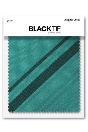 Cardi Jade Striped Satin Fabric Swatch