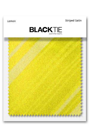 Cardi Lemon Striped Satin Fabric Swatch