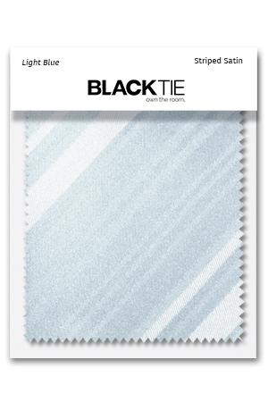 Cardi Light Blue Striped Satin Fabric Swatch