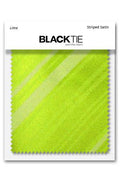 Cardi Lime Striped Satin Fabric Swatch