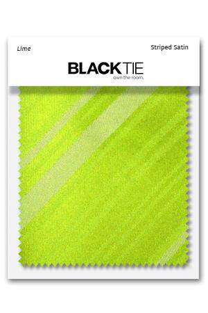 Cardi Lime Striped Satin Fabric Swatch