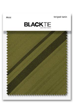 Cardi Moss Striped Satin Fabric Swatch