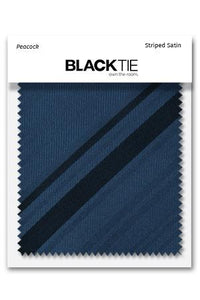 Cardi Peacock Striped Satin Fabric Swatch