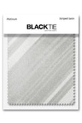 Cardi Platinum Striped Satin Fabric Swatch