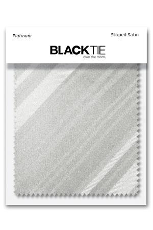 Cardi Platinum Striped Satin Fabric Swatch
