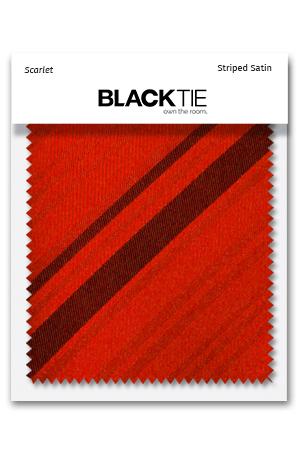 Cardi Scarlet Striped Satin Fabric Swatch