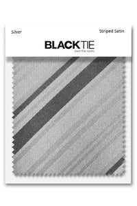 Cardi Silver Striped Satin Fabric Swatch