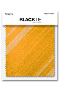 Cardi Tangerine Striped Satin Fabric Swatch