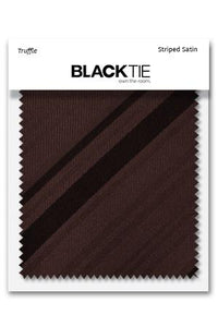 Cardi Truffle Striped Satin Fabric Swatch