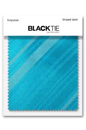 Cardi Turquoise Striped Satin Fabric Swatch