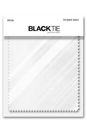 Cardi White Striped Satin Fabric Swatch