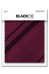 Cardi Wine Striped Satin Fabric Swatch