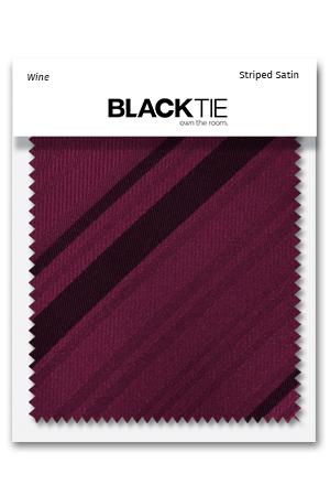 Cardi Wine Striped Satin Fabric Swatch
