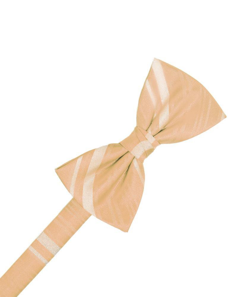 Cardi Pre-Tied Apricot Striped Satin Bow Tie