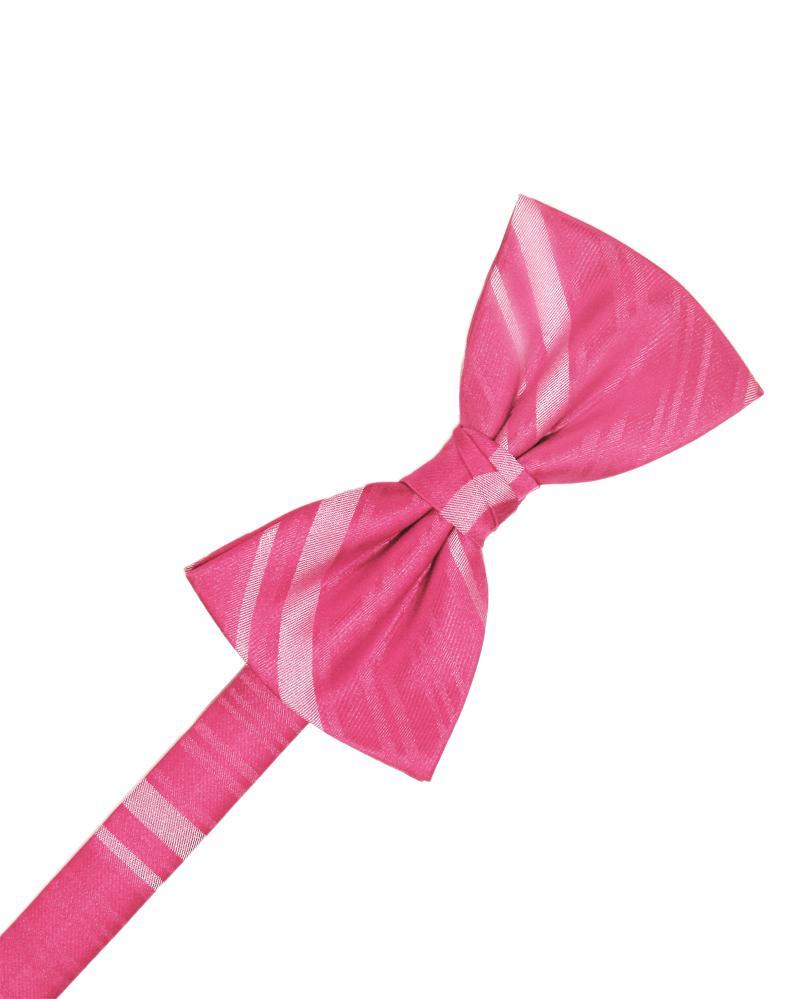 Cardi Pre-Tied Bubblegum Striped Satin Bow Tie