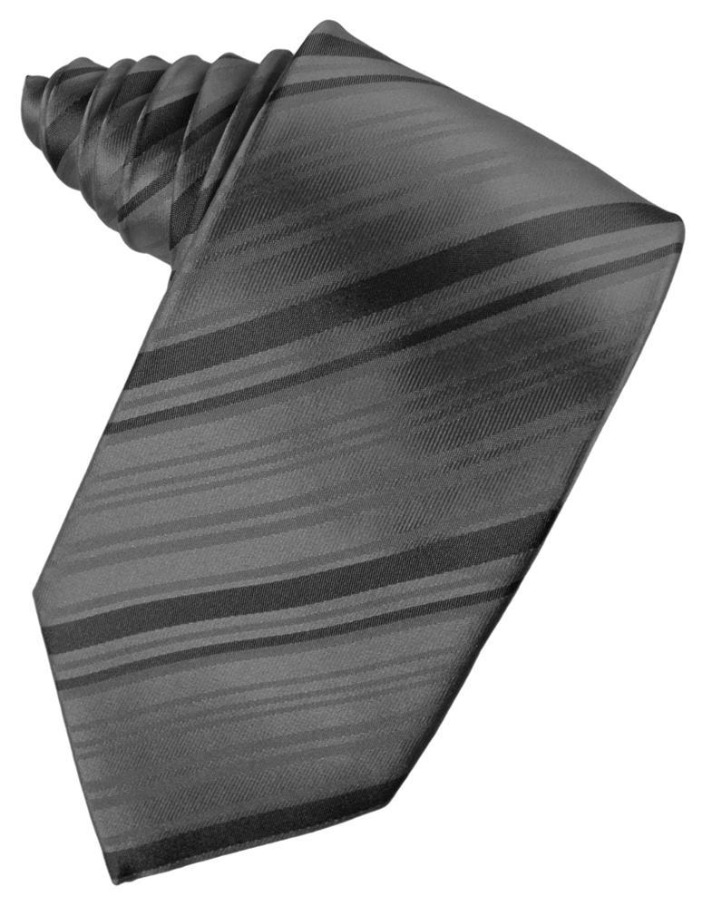 Cardi Charcoal Striped Satin Necktie