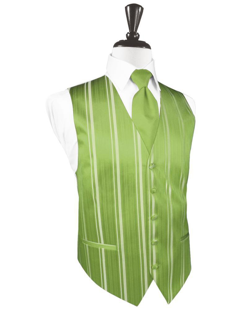 Cardi Clover Striped Satin Tuxedo Vest